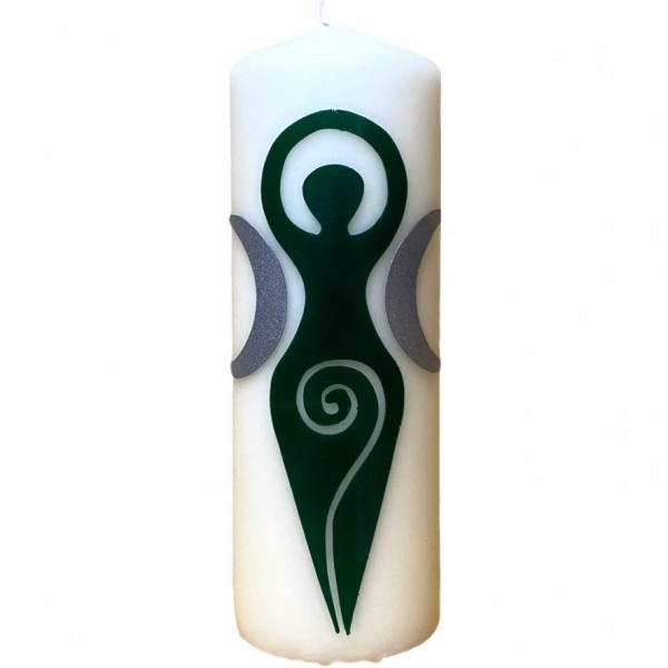 Dark Green Goddess - Large Pillar Candle